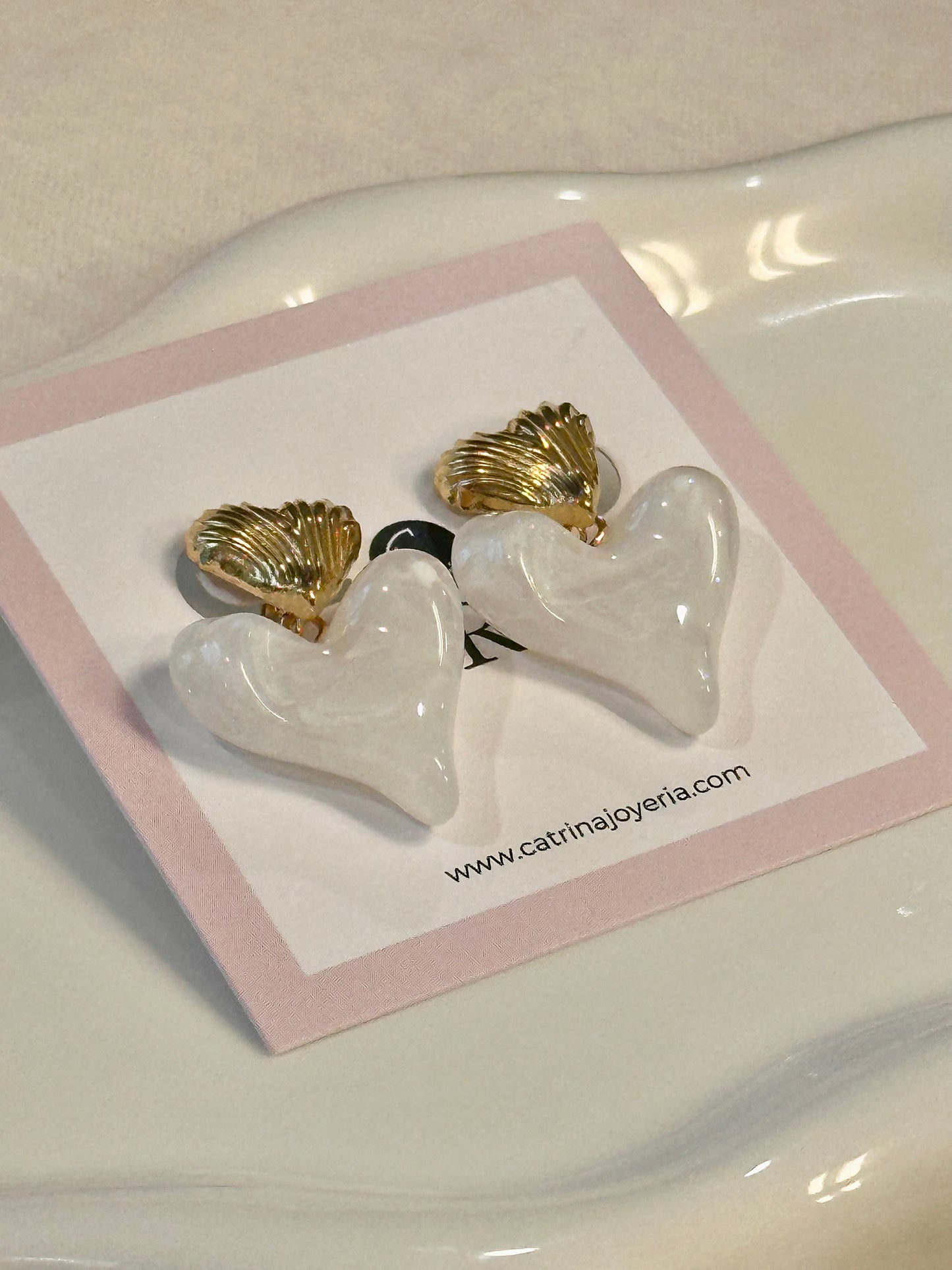 Quartz hearts Earrings