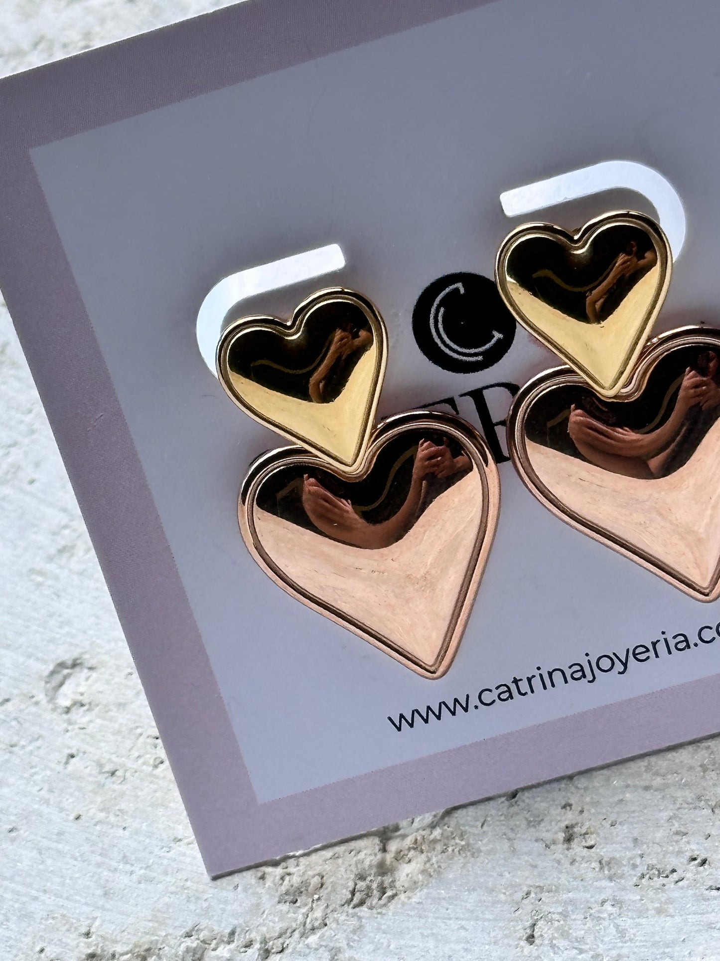 Mini Heart Double Earrings