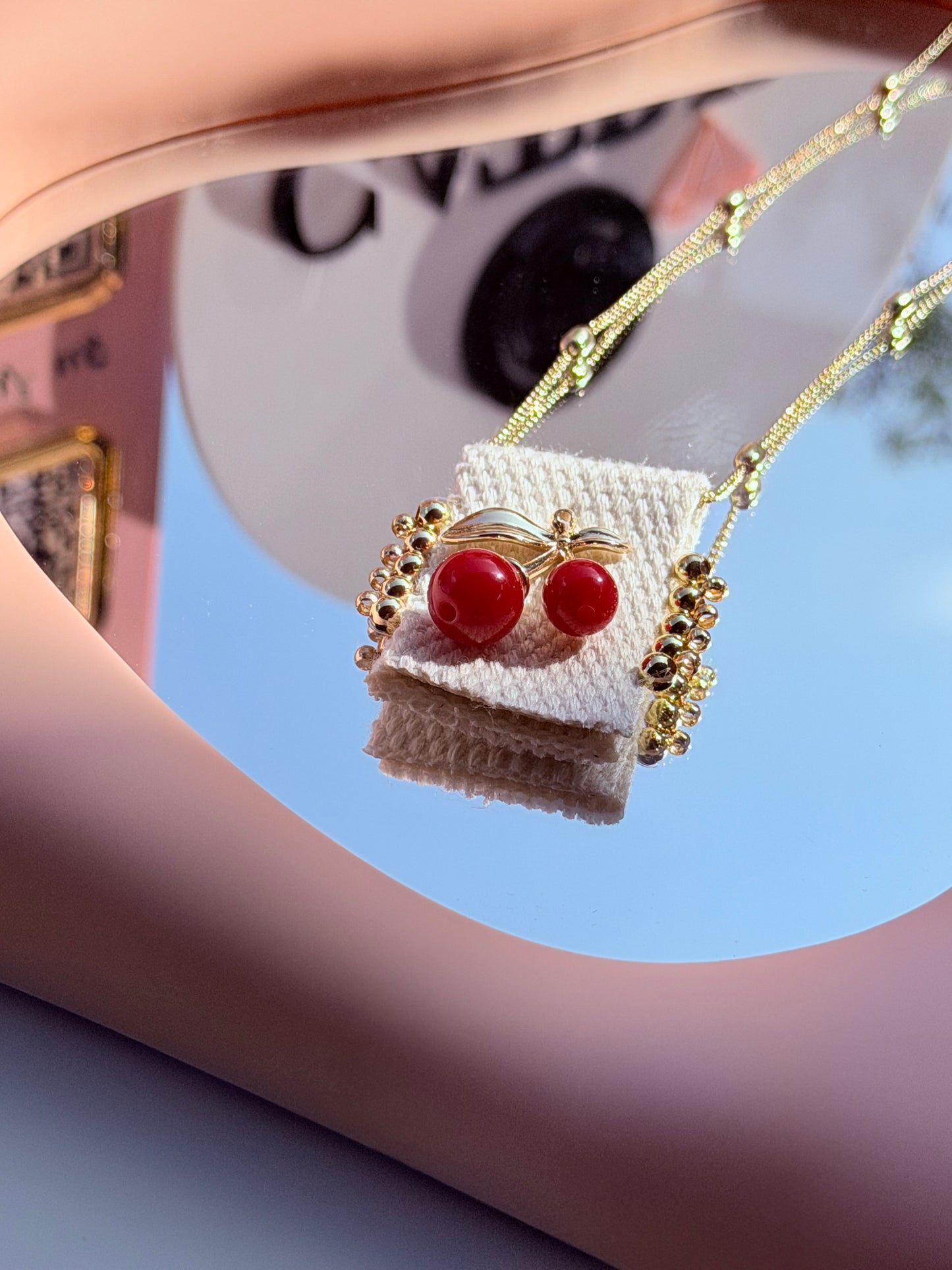 Cherry square Necklace