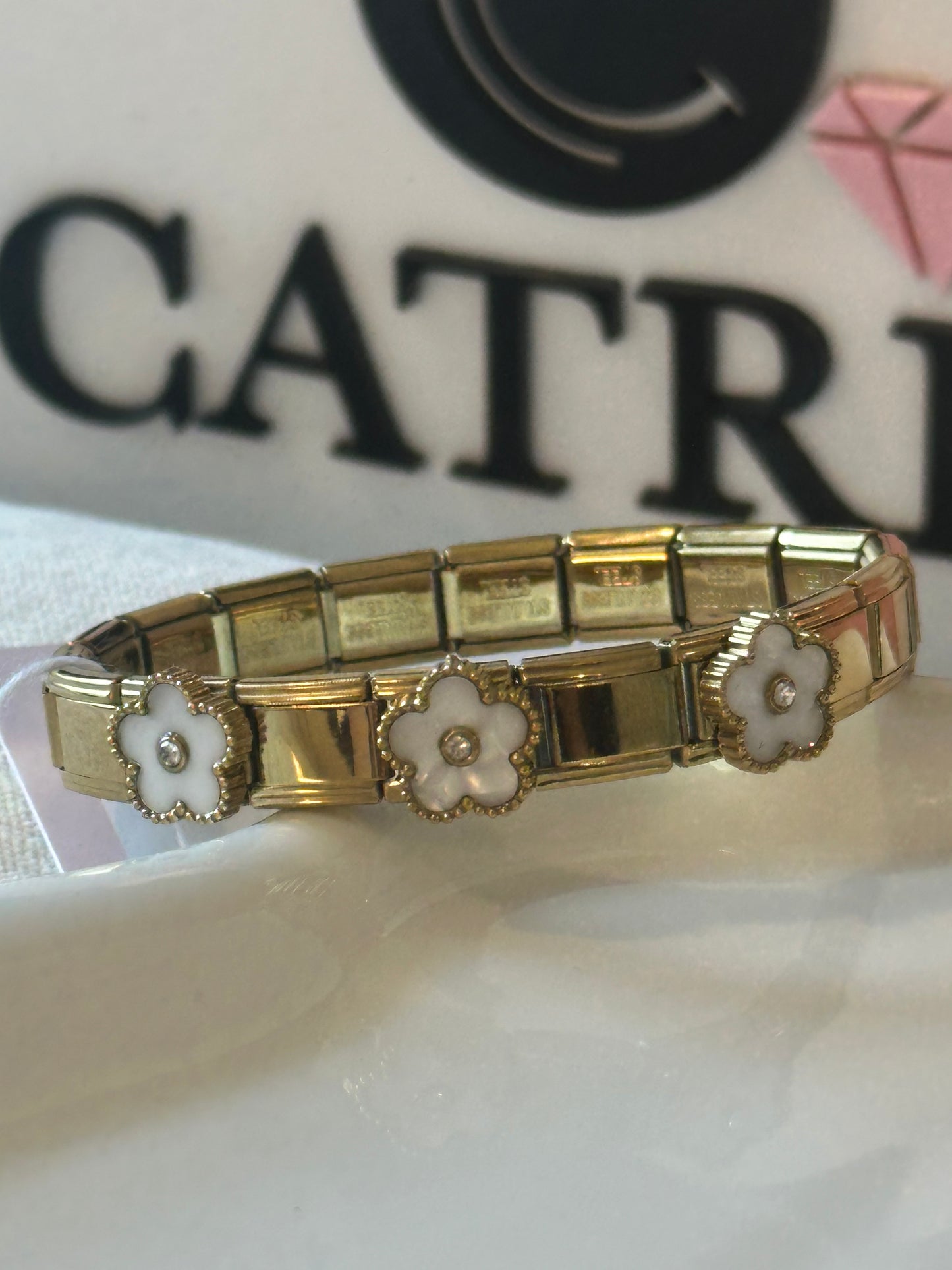 Flower Charms Italian Bracelet